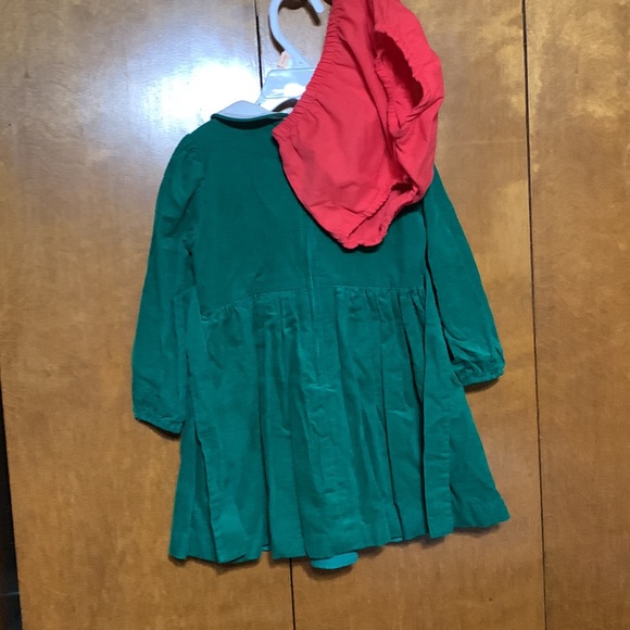 LAST CHANCE- 2T Poinsettia corduroyed Holiday Dress with “undies” - Picture 5 of 11